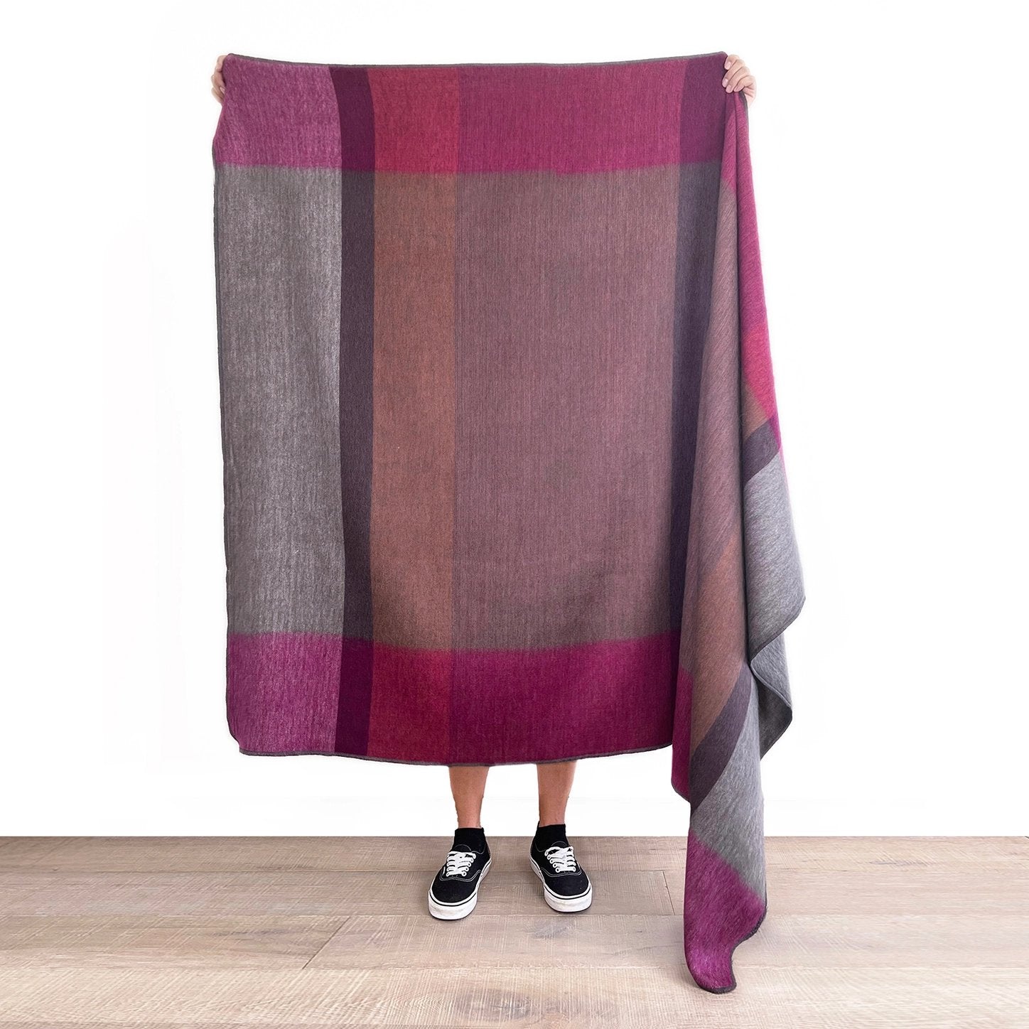 Alpaca Blend Geometric Throw Blanket - Sunset