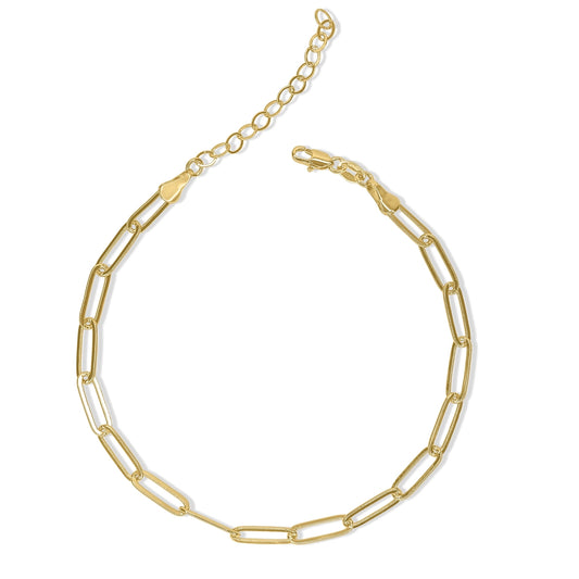 Classic Paperclip Chain Anklet - 18k Gold Fill