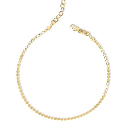 Flat Ball Chain Anklet - 18k Gold Fill