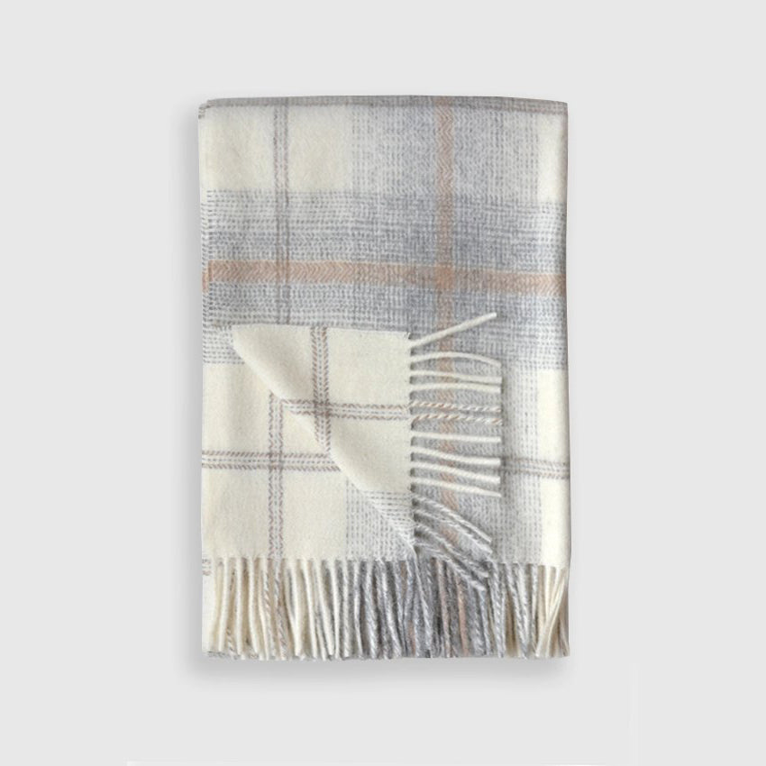 Awenda Alpaca/Wool Blend Throw - Ivory/Tan