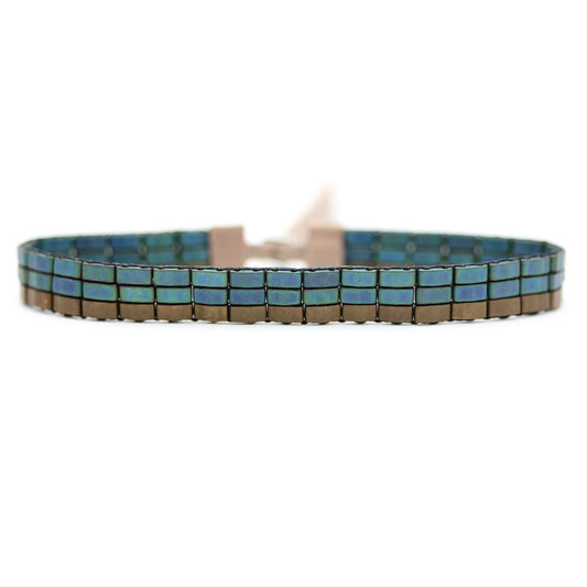Azul Handwoven Beaded Tile Bracelet