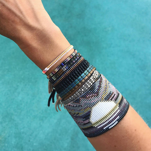 Azul Handwoven Beaded Tile Bracelet
