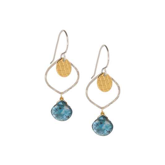 Mixed-Metal ‘Azure Droplet’ Earrings with Kyanite