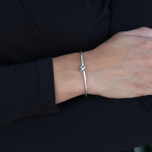 Silver Single Knot Cuff Bracelet