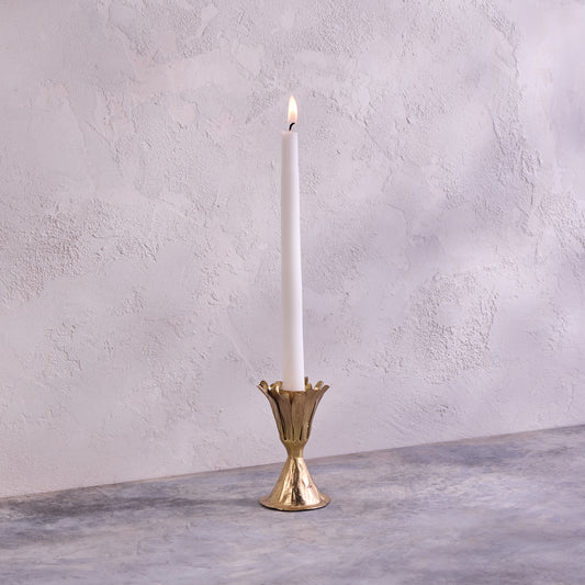 Short Gold Floral Candleholder (Pair)