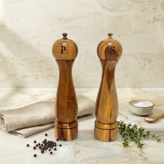 Mango Wood Salt + Pepper Grinders (Set of 2)