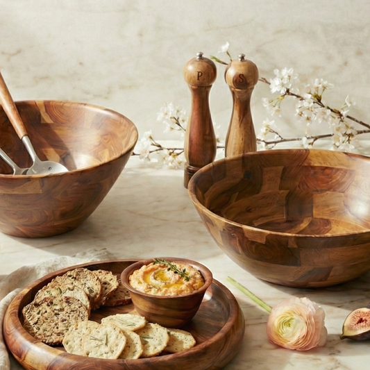 Mango Wood Salt + Pepper Grinders (Set of 2)
