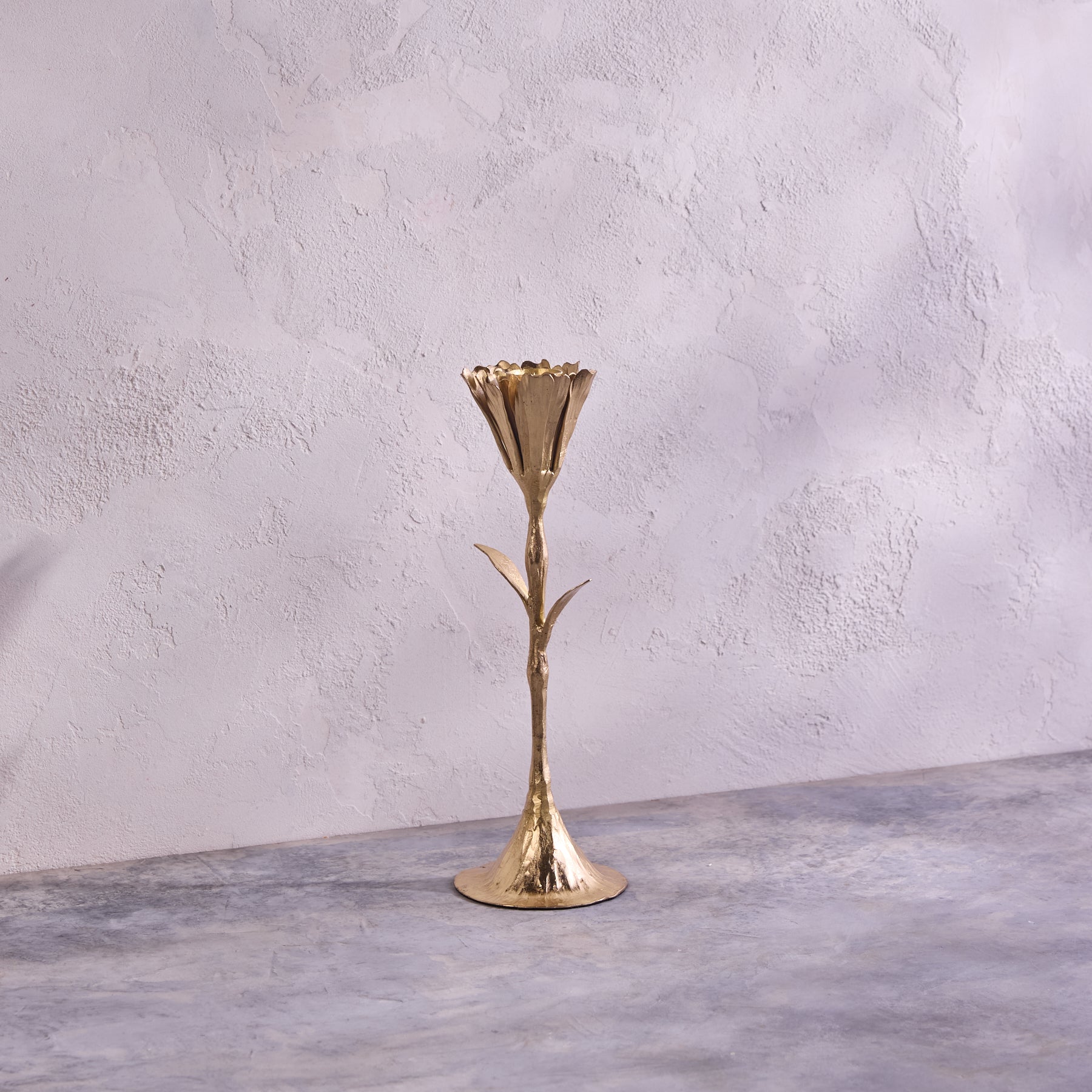 Tall Gold Floral Candleholder (Pair)