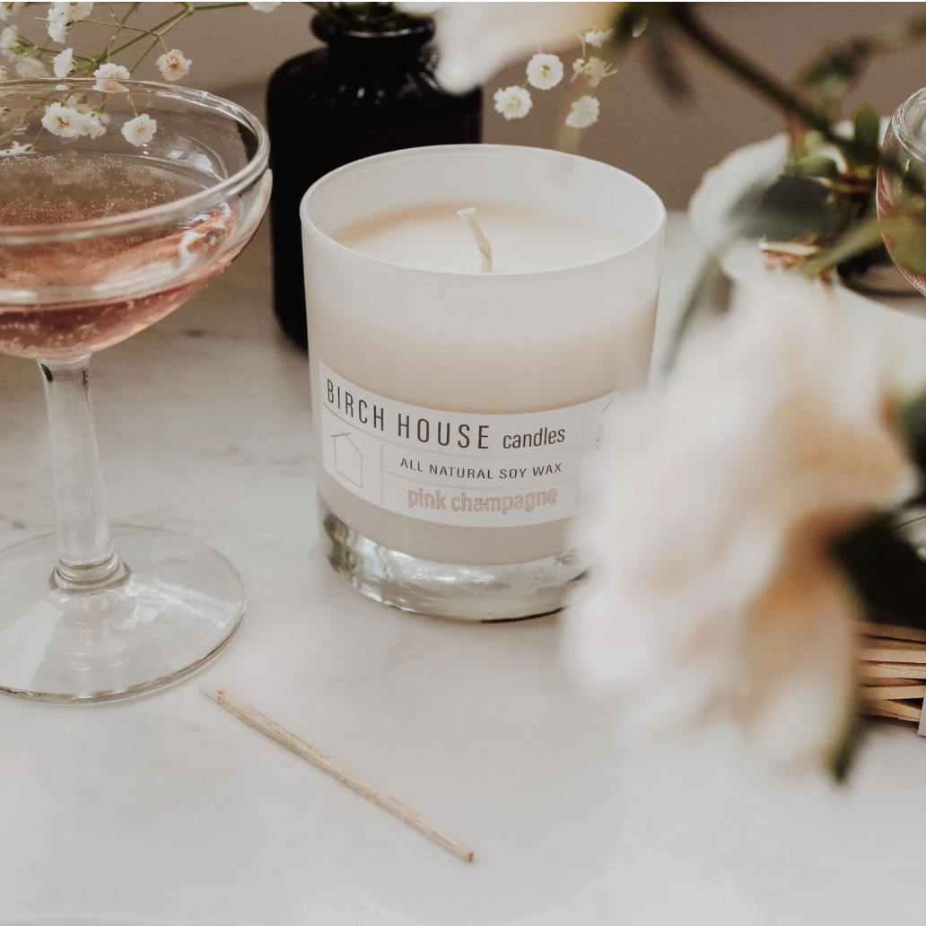 Pink Champagne Soy Wax Candle