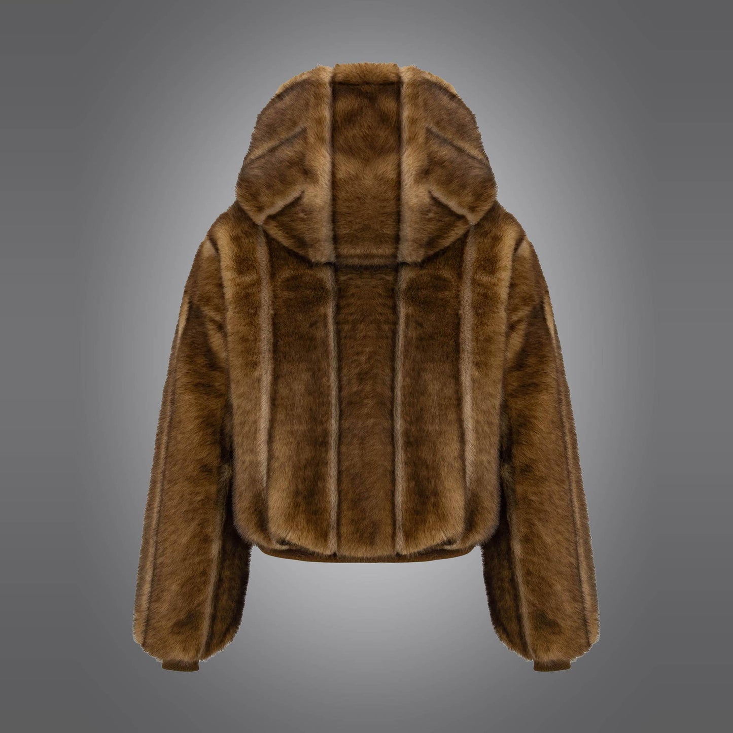 Reversible Quilted Faux Fur Hoodie Jacket – Tawny