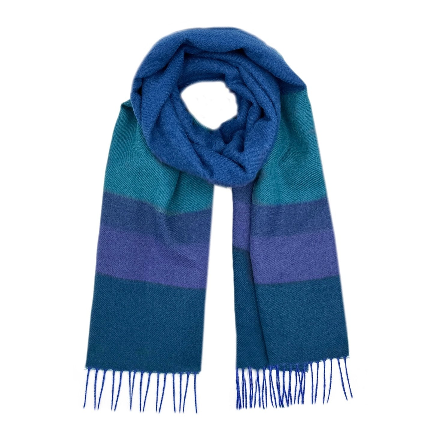 Baby Alpaca Striped Scarf - Adriatic