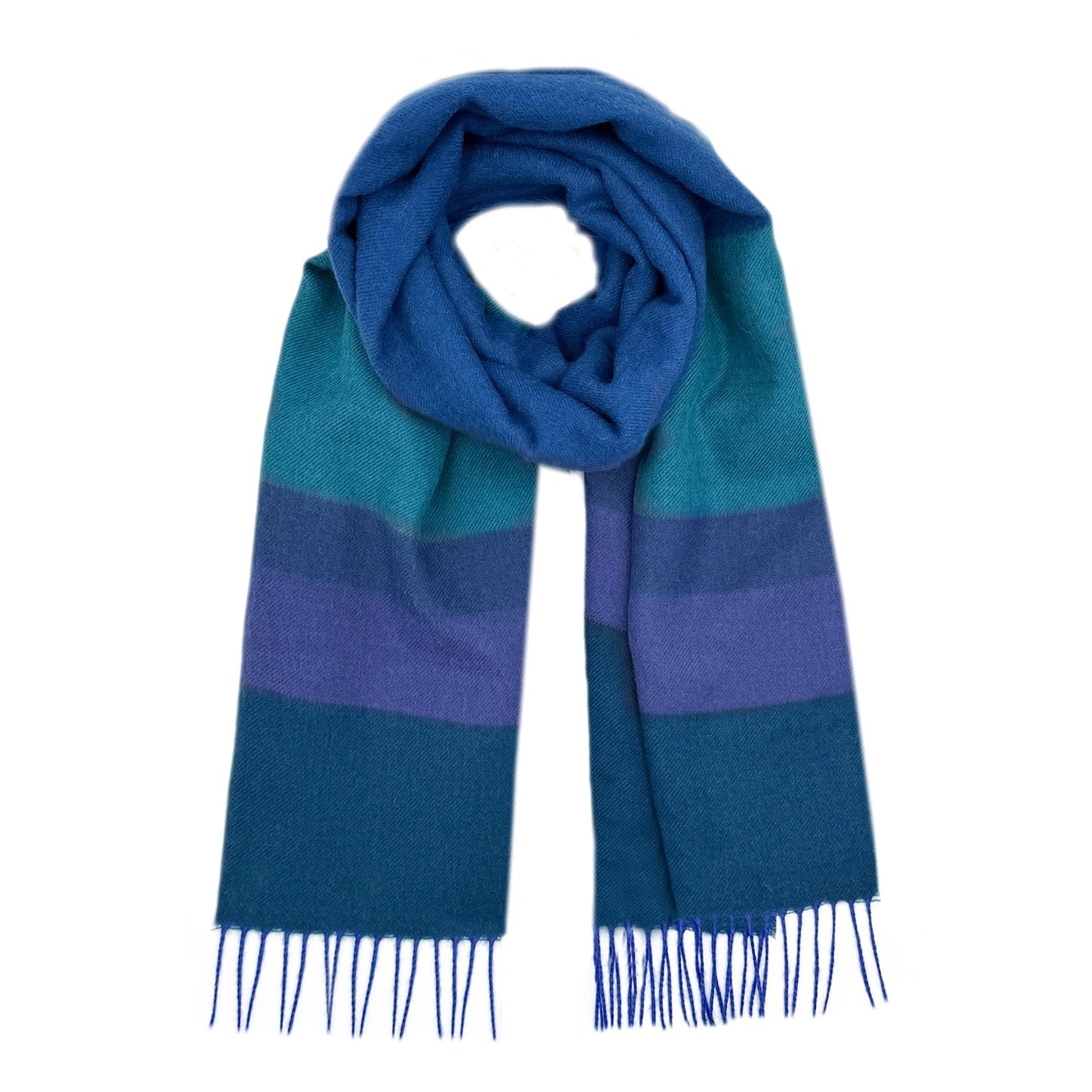 Baby Alpaca Striped Scarf - Adriatic