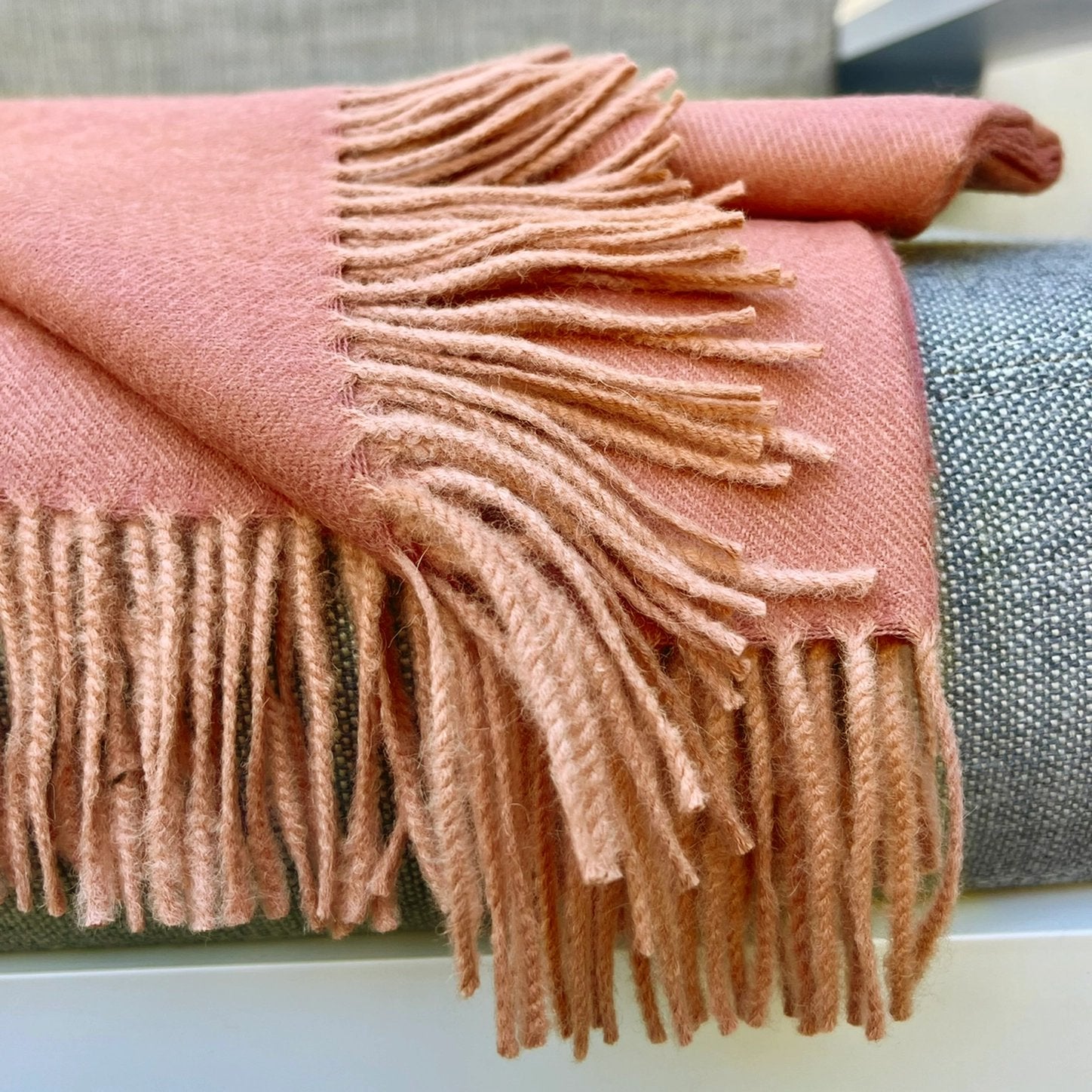 Baby Alpaca Throw Blanket - Persimmon