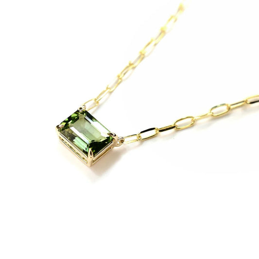14k Gold + Green Tourmaline 'Barra' Necklace