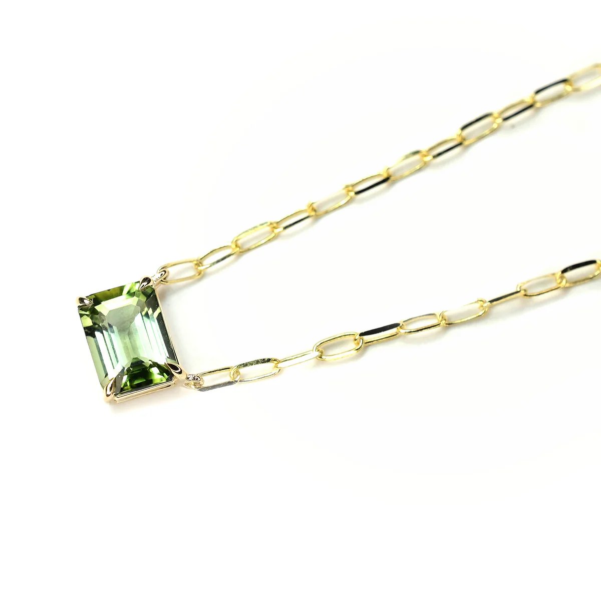 14k Gold + Green Tourmaline 'Barra' Necklace