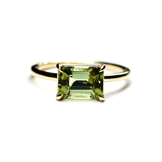 14k Gold + Green Tourmaline 'Barra' Ring