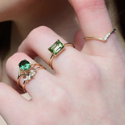 14k Gold + Green Tourmaline 'Barra' Ring