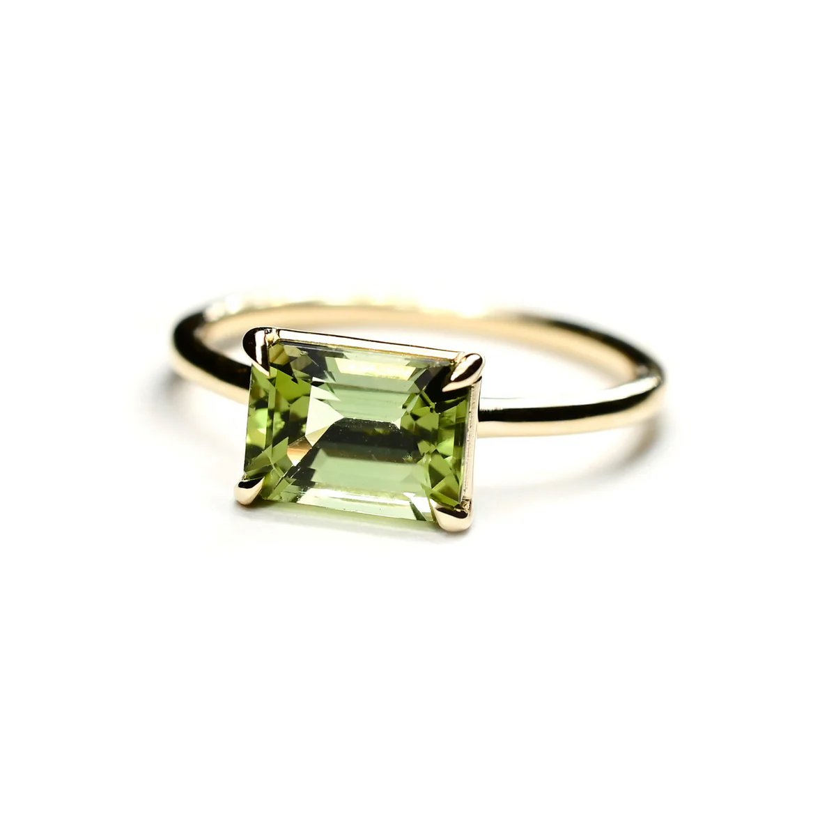 14k Gold + Green Tourmaline 'Barra' Ring