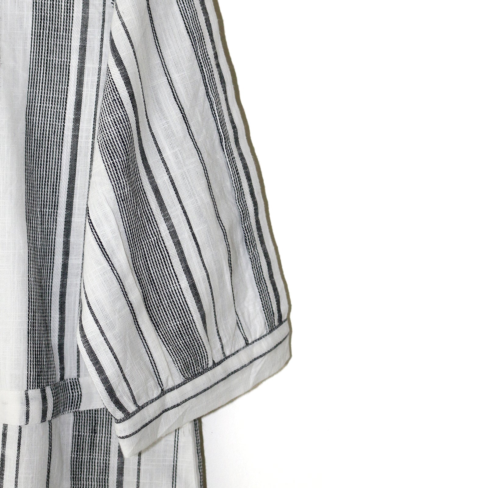 Handwoven Cotton Blouse – Black + White Stripe