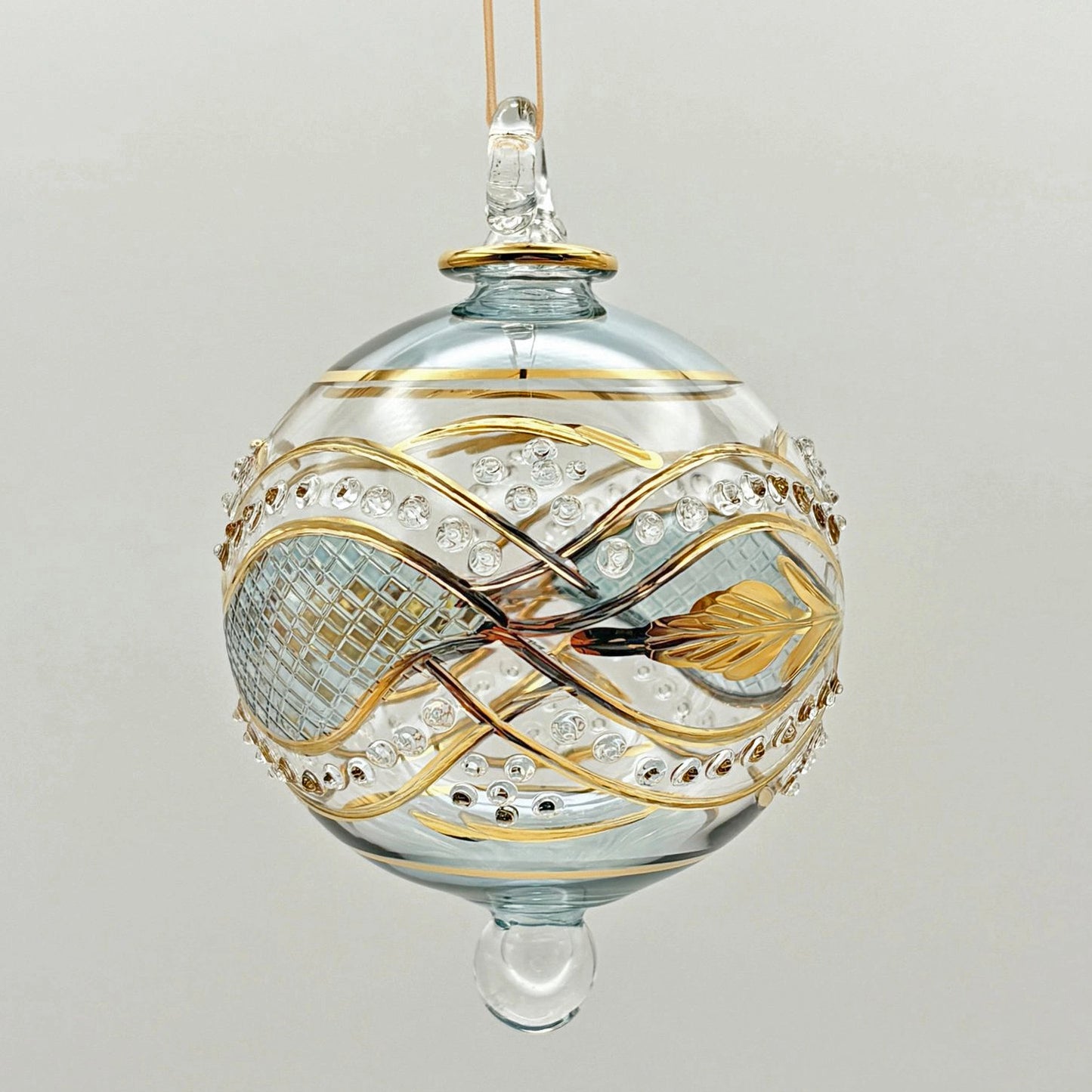 Hand-Blown Glass Ornament – Teal Garland