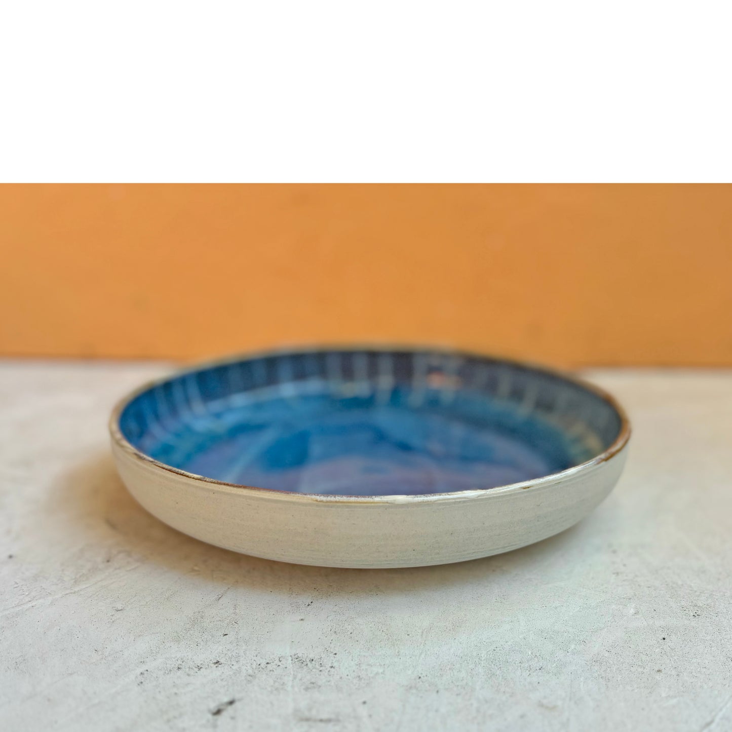 Porcelain Low Bowl - Prismatic Blue