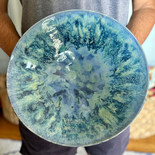 Large Porcelain Serving Bowl - Midnight Tides