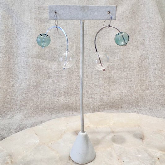 Glass Bubble ‘Celestial’ Asymmetrical Earrings