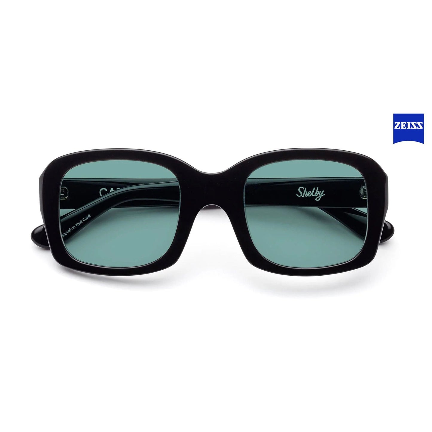 Shelby Sunglasses - Gloss Black - Zeiss Lightpro Green