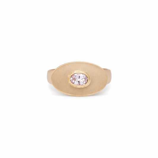 14k Gold ‘Scooped Oval with Morganite’ Ring