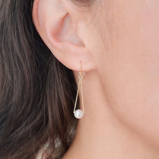 14k Gold ‘Pearl Swing’ Dangle Earrings