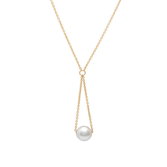 14k Gold Pearl Swing Necklace