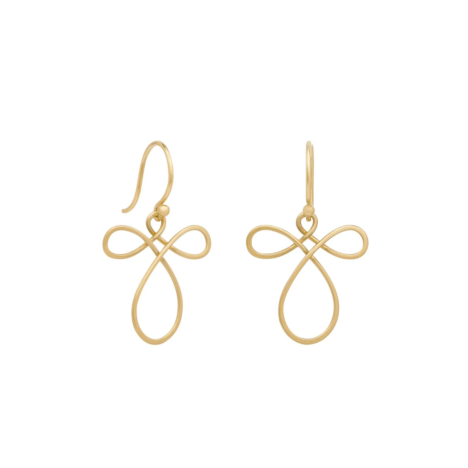 14k Gold Angel Dangle Earrings