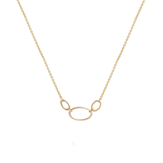 14k Gold Triple Mini Ovals Necklace