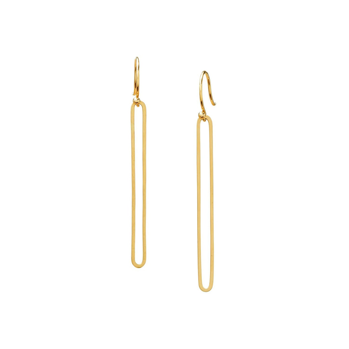 14k Gold ‘Ovalong Single’ Drop Earrings