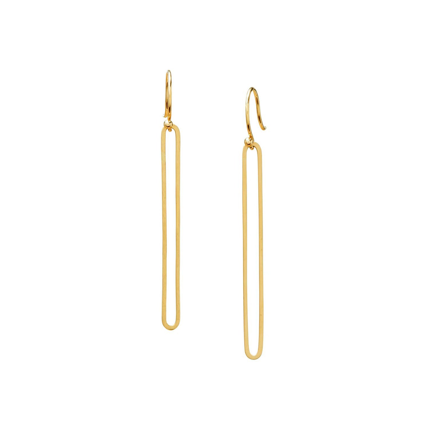 14k Gold ‘Ovalong Single’ Drop Earrings
