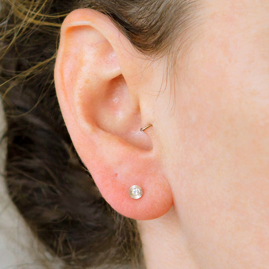 14k Gold + Diamond ‘Medium Aurora’ Stud Earrings