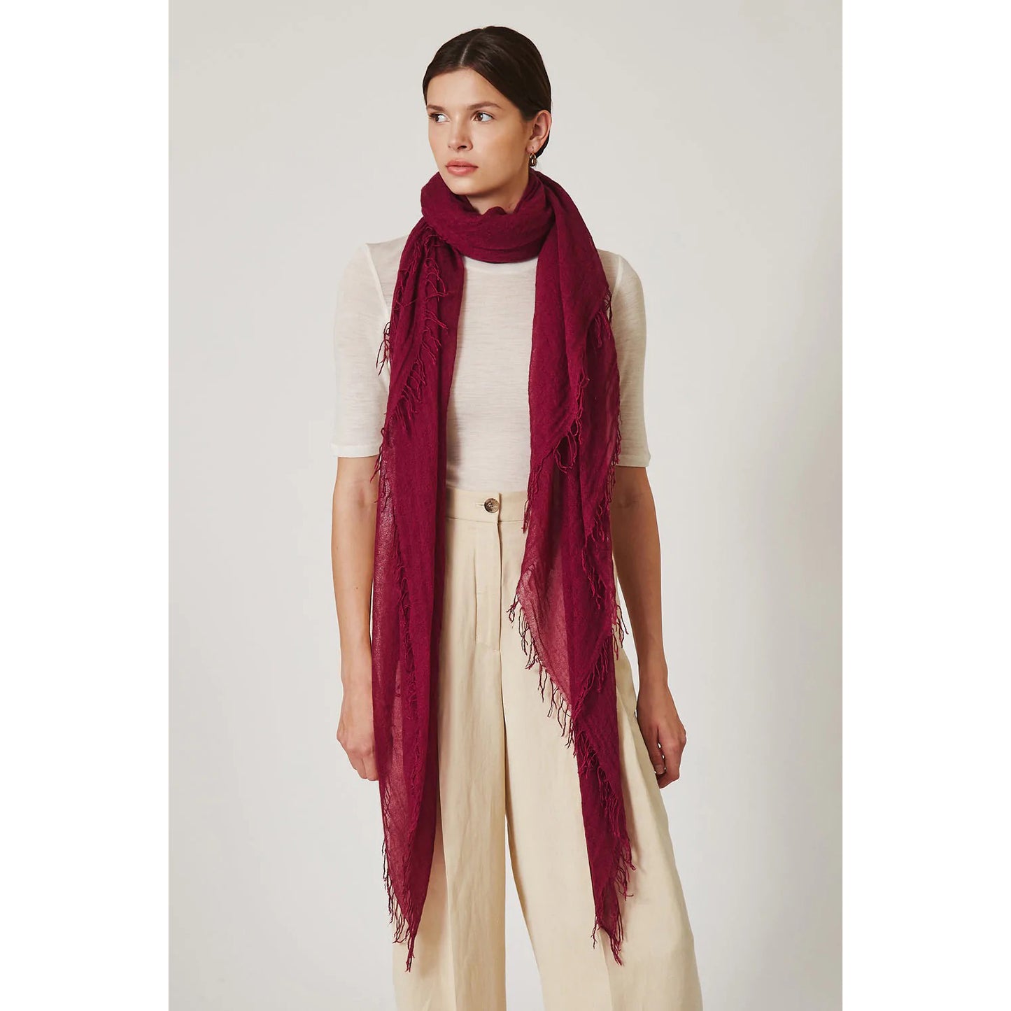 Silk/Cashmere Scarf - Boysenberry