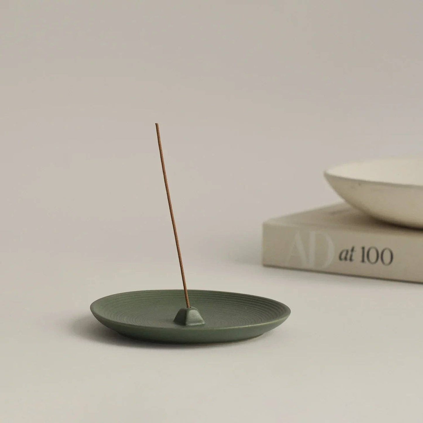 Green Ceramic Incense Holder Plate
