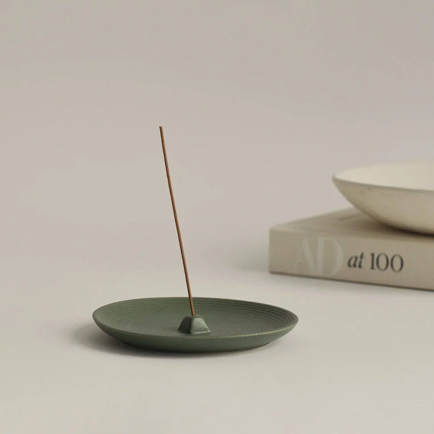 Green Ceramic Incense Holder Plate