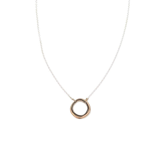 Tri-Tone Multi-Rounded Square Necklace