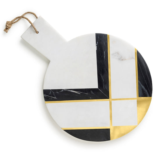 Black + White Marble Board Cheese Board