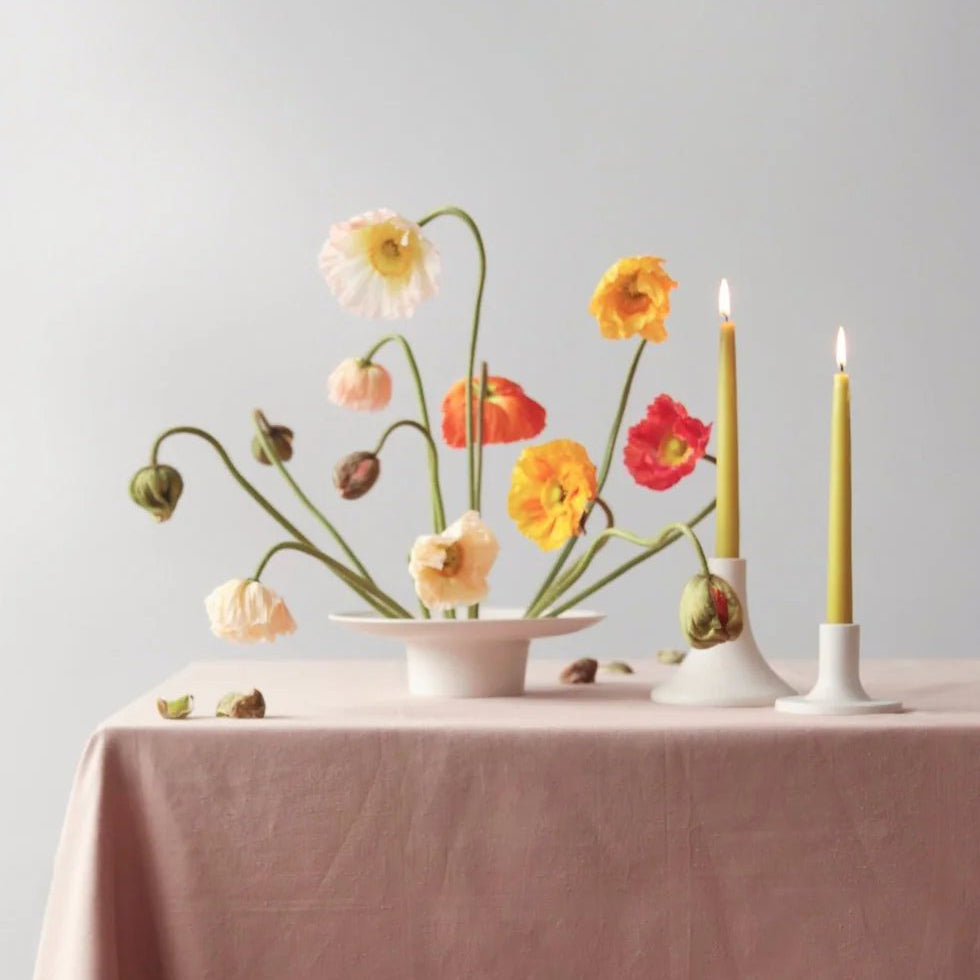 Ceramic Grand Taper Candle Holder - Matte White (select size)
