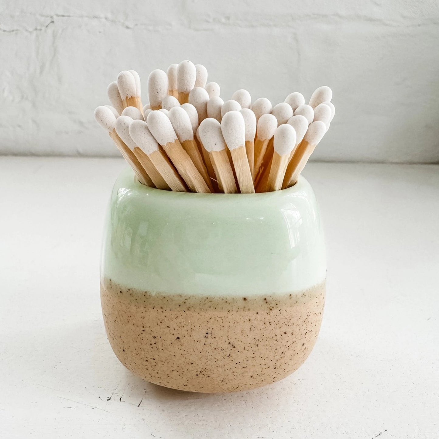 Ceramic Match Holders with Matches - Green