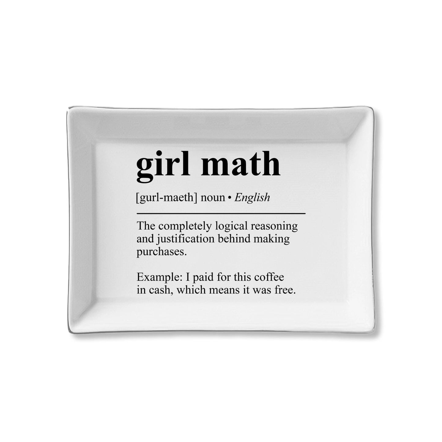 Ceramic Trinket Tray - Girl Math