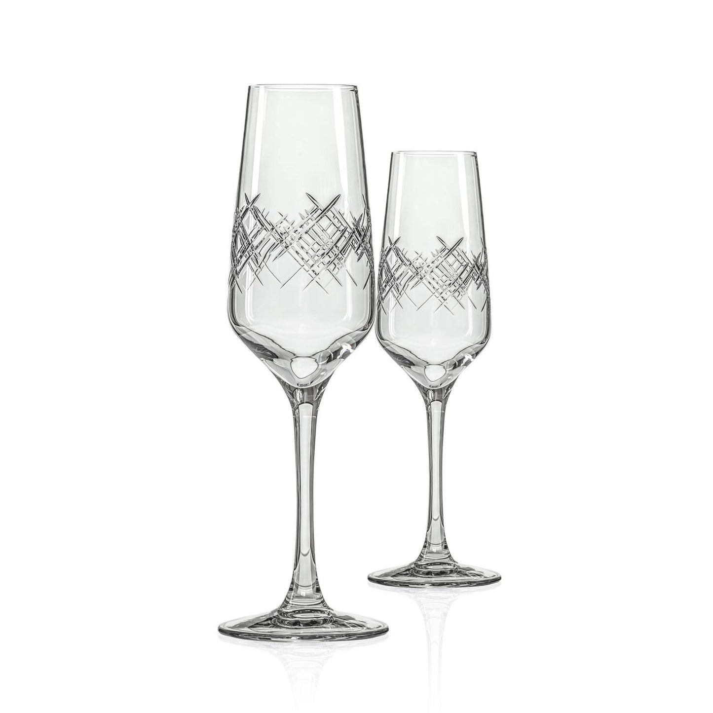 Engraved Argyle Champagne Flute Glass - Set of 2