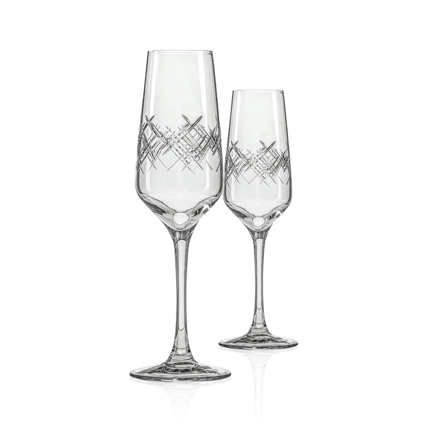 Engraved Argyle Champagne Flute Glass - Set of 2