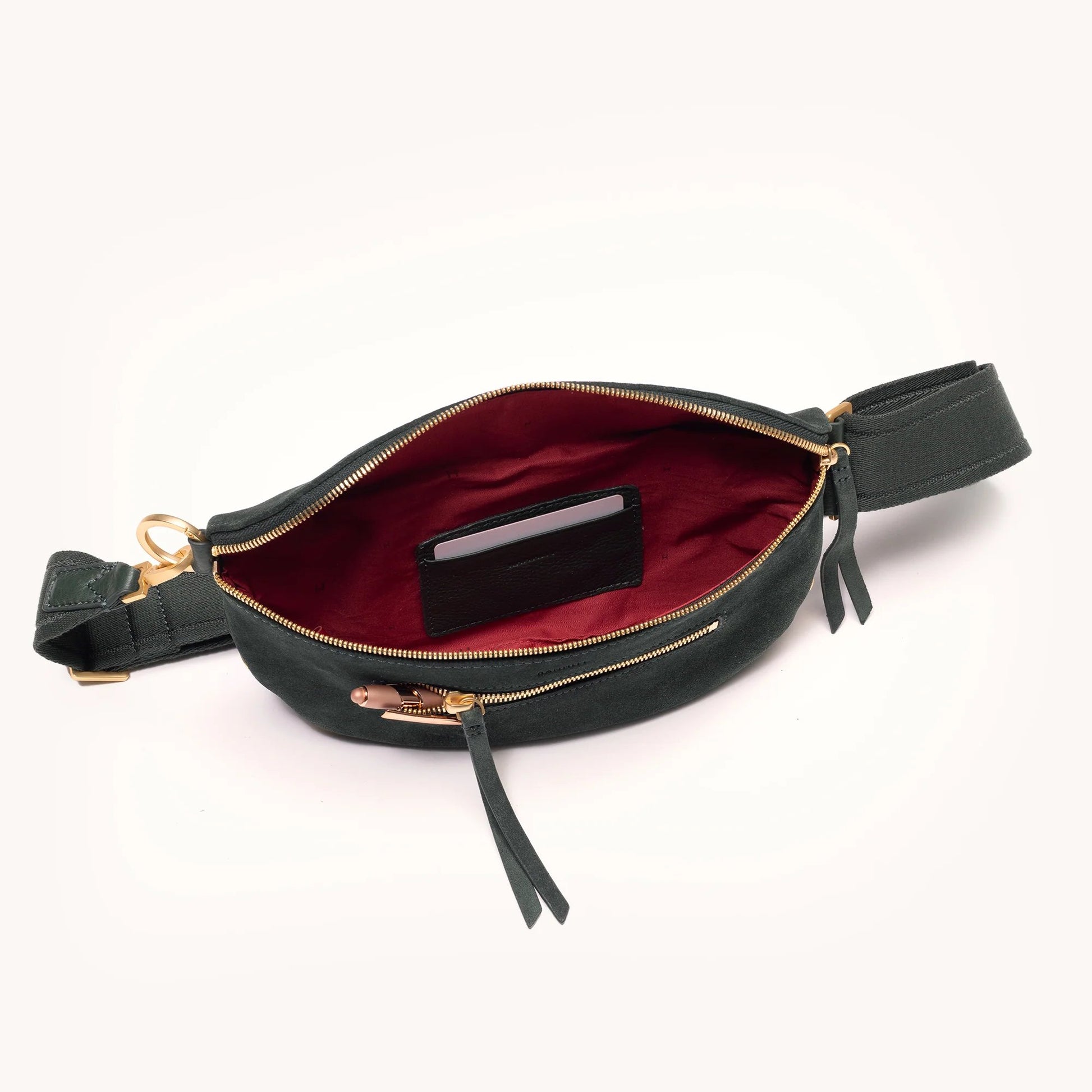 Hammitt Charles Belt Bag - LIMITED EDITION Green Room Suede/Brushed Gold