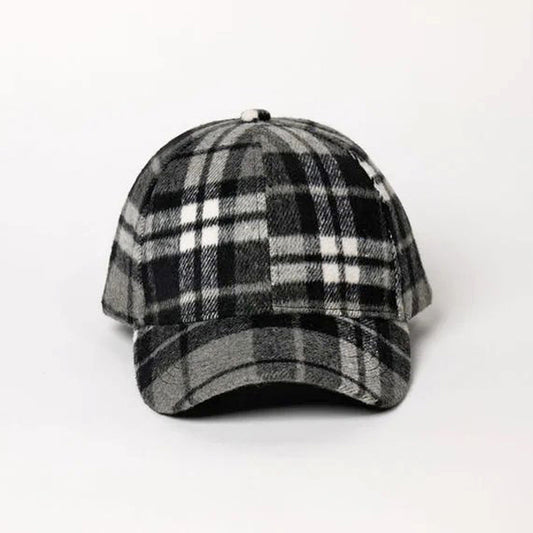 Black Check Cap
