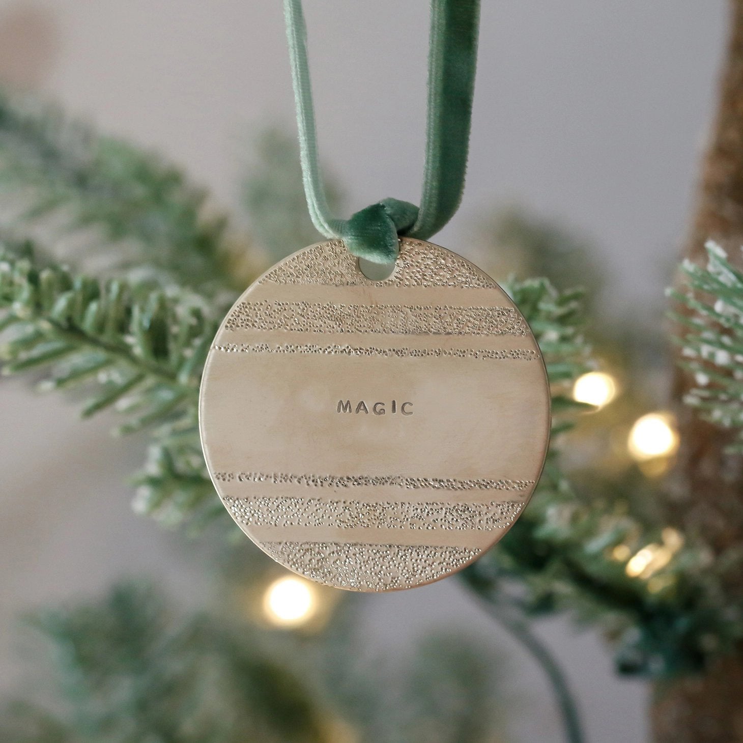 Heirloom Brass Diamond Dusted Vintage Stripe Ornament - Magic