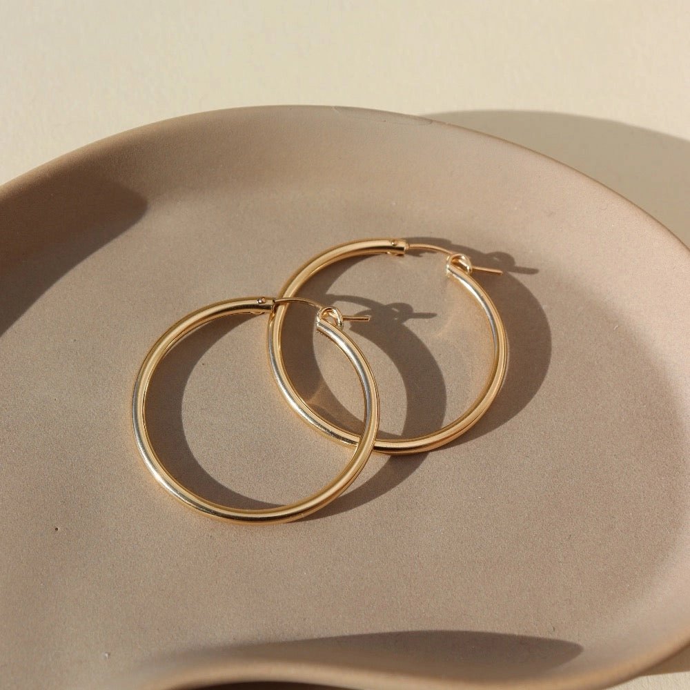 Classic Statement Hoop Earrings (Select Material) Gold Fill